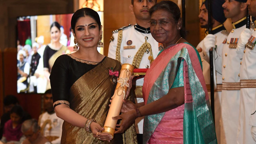 Raveena Tandon Receives Padma Shri Award for Contributions to Indian Cinema and Arts