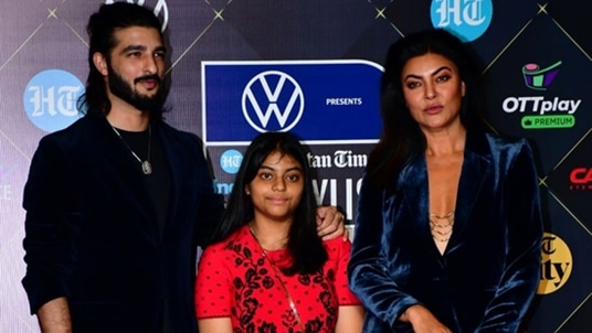 Sushmita Sen, ex Rohman Shawl, and daughter Alisah attend HT India’s Most Stylish 2023.