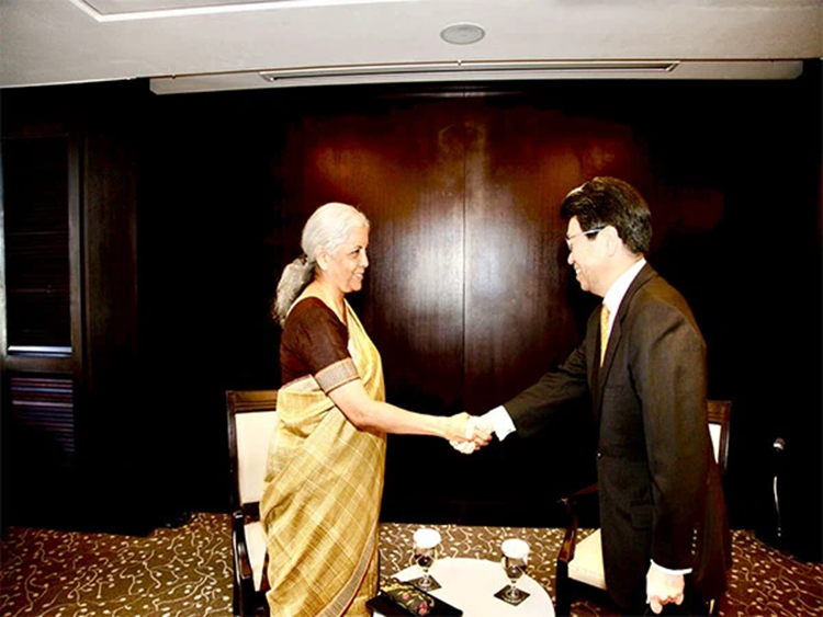 FM Sitharaman meets Japan Bank for International Cooperation’s governor in Incheon