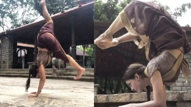 Dancer Defies Limits, Performs Stunts in Saree
