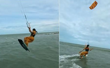 Viral Video: Woman Kiteboards Effortlessly in Saree