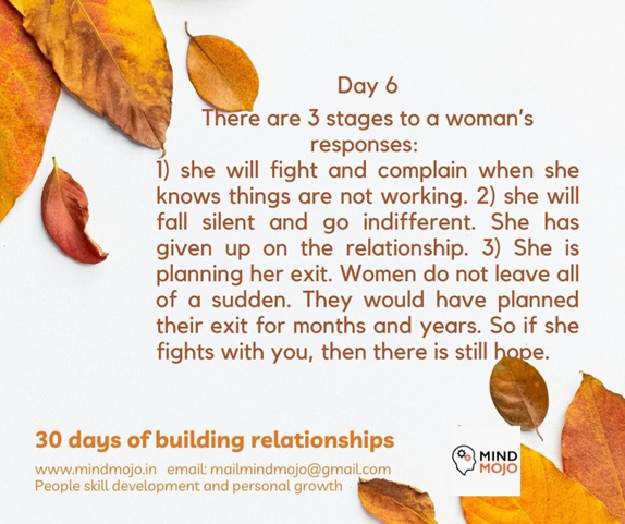 Understanding Her: Day 6 on Our Relationship Journey with Sajitha Rasheed and Mind Mojo