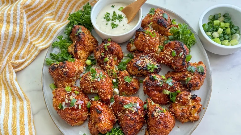 Crispy Cauliflower Wings with Garlic Glaze Recipe