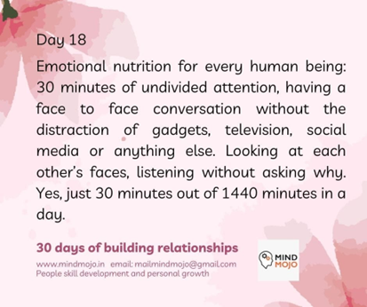 Nourishing Relationships: Day 18 on Our Relationship Journey