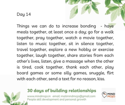 Simple Ways to Increase Connection: Day 14 on Our Relationship Journey